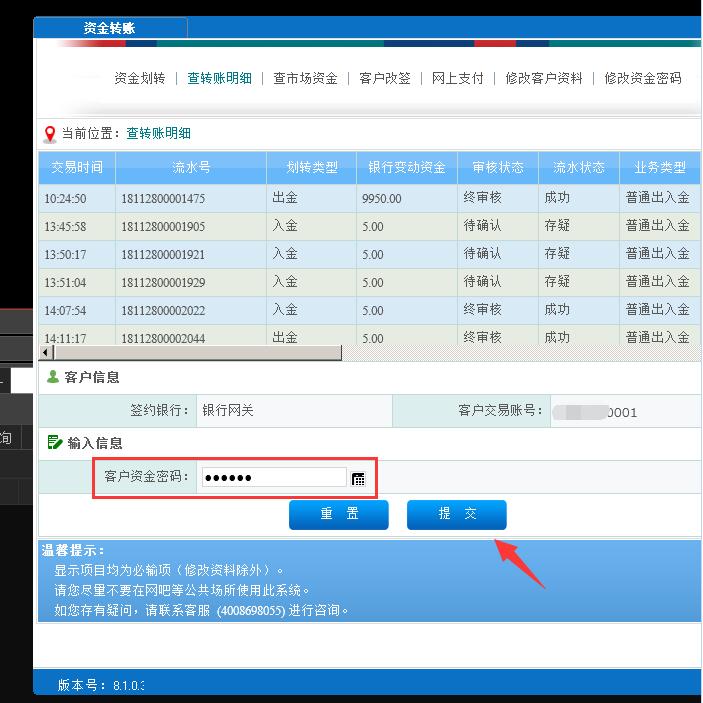  输入资的密码进入此页面，点击“网上支付”